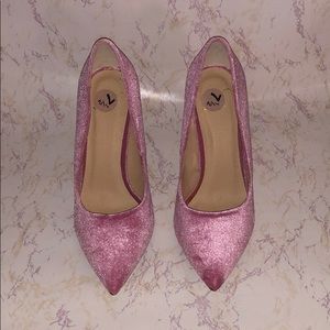 Pink, Iridescent Pumps